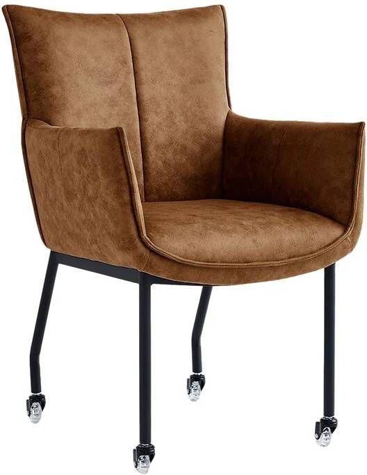 By fonQ Vero Eetkamerstoel Microleder Cognac