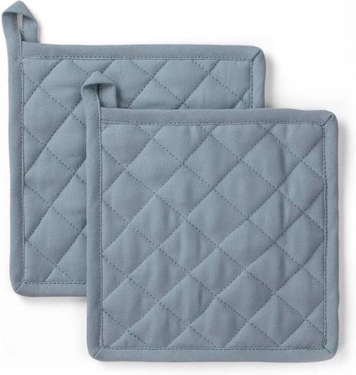 BYRKLUND Pannenlap Stay Cold 2x 20x20 100% Katoen Blauw