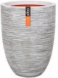 Capi Europe Vaas elegant laag Rib NL 36x47 Ivoor Opening Ø27 Voor binnen en buiten Levenslang garantie Breukbestendig 100% Recyclebaar KOFI782 Opening Ø27 Bloempot voor binnen 5 jaar garantie KOFI782 - Foto 3