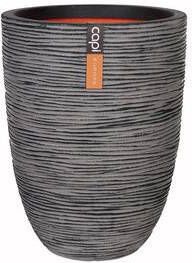 Capi Europe Vaas elegant laag Rib NL 46x58 Antraciet Opening Ø38 Voor binnen en buiten Levenslang garantie Breukbestendig 100% Recyclebaar KOFZ783 Opening Ø38 Bloempot voor binnen 5 jaar garantie KOFZ783 - Foto 2