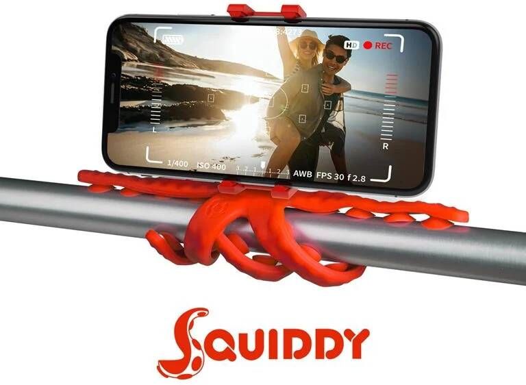 Celly telefoonhouder Flexible Squiddy 8 5 cm siliconen rood