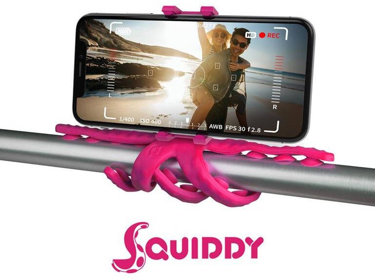 Celly telefoonhouder Flexible Squiddy 8 5 cm siliconen roze