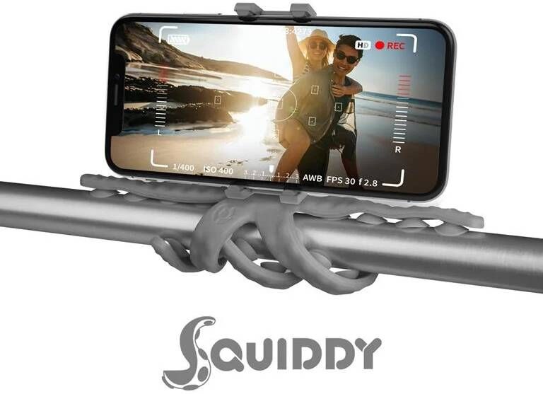 Celly telefoonhouder Flexible Squiddy 8 5 cm siliconen grijs
