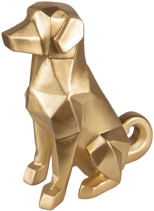 Clayre & Eef Beeld Hond 24 cm Goudkleurig Polyresin Goudkleurig