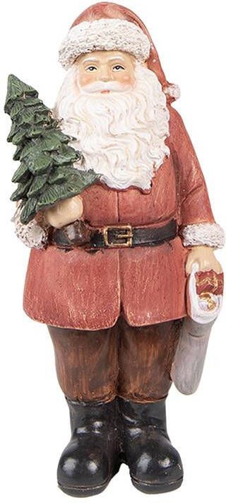 Clayre & Eef Beeld Kerstman 40 cm Rood Polyresin Kerstfiguren