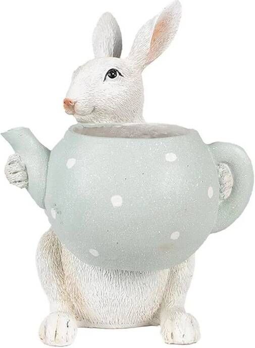 Clayre & Eef Beeld Konijn 23 cm Beige Polyresin Paasdecoratie Beige Paasdecoratie