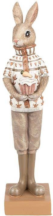 Clayre & Eef Beeld Konijn 28 cm Bruin Beige Polyresin Bruin