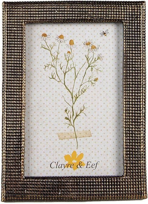 Clayre & Eef Fotolijst 10x15 cm Goudkleurig Kunststof Glas Fotokader Goudkleurig Fotokader
