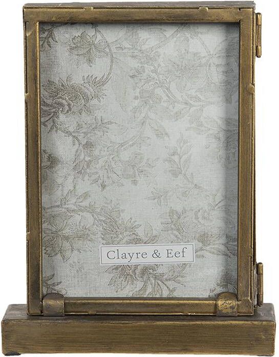 Clayre & Eef Fotolijst 13x18 cm Goudkleurig Metaal Rechthoek Fotokader Goudkleurig Fotokader