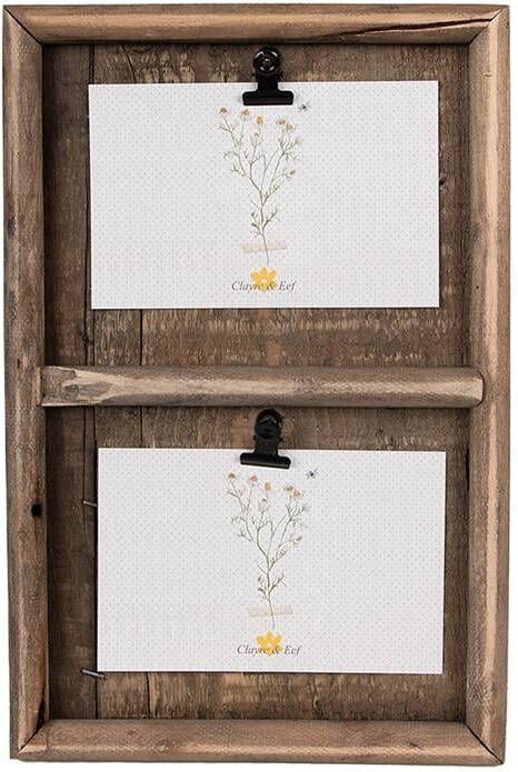 Clayre & Eef Fotolijst 20x3x30 cm Bruin Hout Rechthoek Fotohouder Bruin Fotohouder