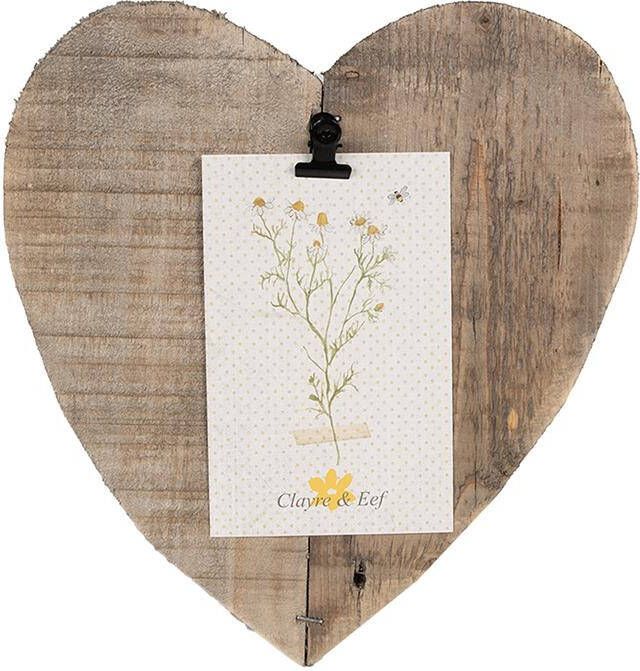 Clayre & Eef Fotolijst 23x2x26 cm Bruin Hout Hartvormig Fotohouder Bruin Fotohouder