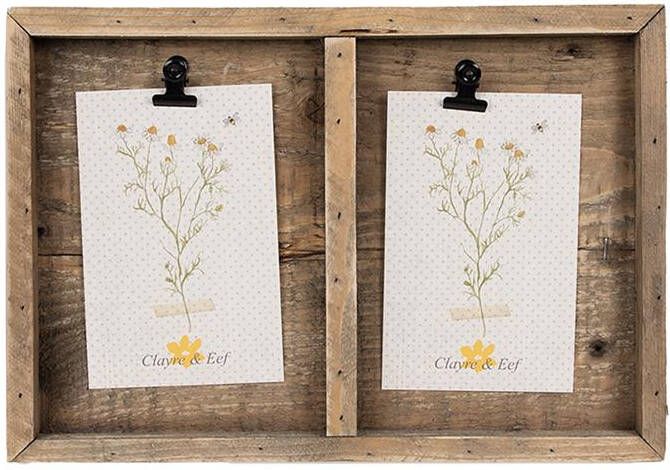 Clayre & Eef Fotolijst 30x3x21 cm Bruin Hout Fotohouder Bruin Fotohouder