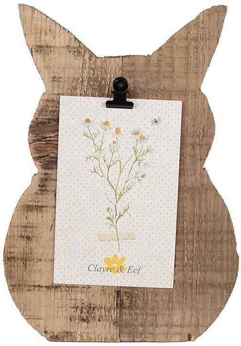 Clayre & Eef Fotolijst Konijn 18x2x25 cm Bruin Hout Fotohouder Bruin Fotohouder