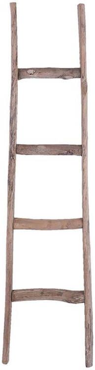 Clayre & Eef Handdoekhouder 34x6x130 cm Bruin Hout Decoratie ladder Bruin Decoratie ladder