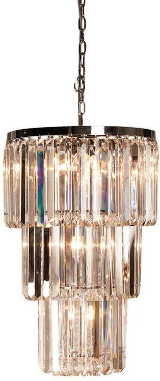 Clayre & Eef Kroonluchter Ø 47x74 cm Transparant Ijzer Glas Hanglamp