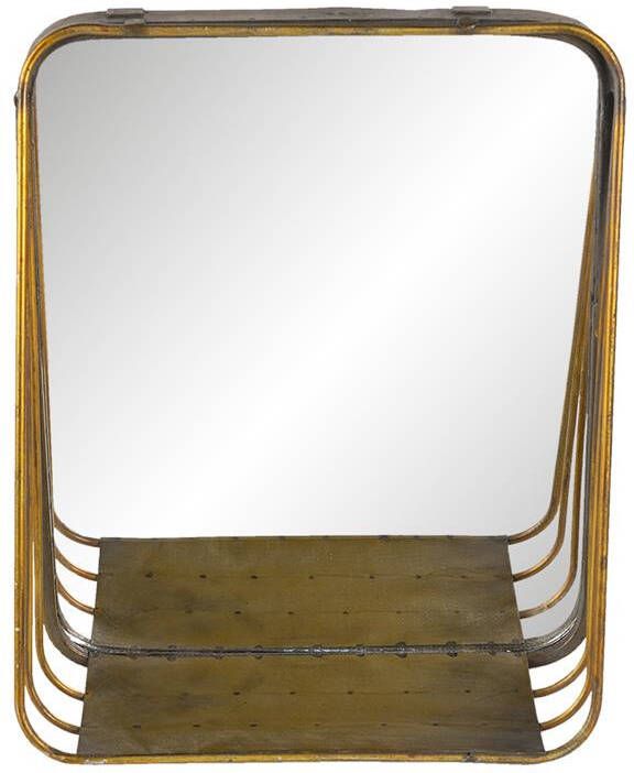 Clayre & Eef Wandspiegel 26*11*32 cm Koperkleurig Metaal glas Grote Spiegel Muur Spiegel Wand Spiegel Grote SpiegelMuur SpiegelWand Spiegel