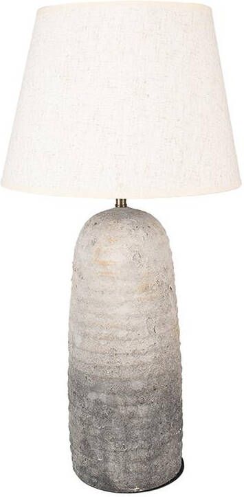 Clayre & Eef Tafellamp Ø 35x70 cm Grijs Terracotta Bureaulamp Grijs Bureaulamp