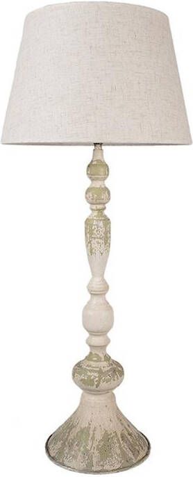 Clayre & Eef Tafellamp Ø 38x88 cm Beige IJzer Bureaulamp