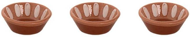 Colori Del Sud Schaal Mezquita 8 cm 6 cl Bruin Wit Roze Aardewerk 3 stuks