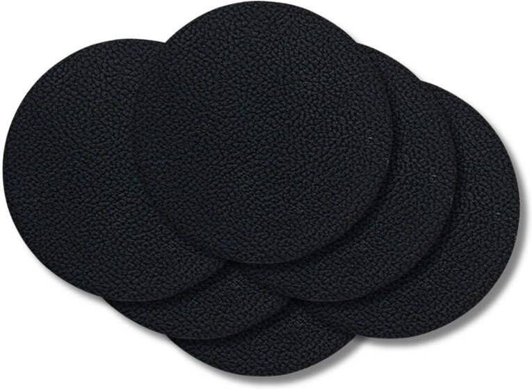Cookinglife Onderzetters Vegan leer Zwart ø 10 cm 6 Stuks