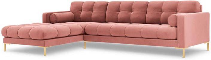 Cosmopolitan Design Bali Hoekbank met Chaise Longue Links Roze Goud