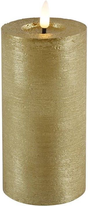 Countryfield Lyon LED kaars stompkaars goud D7 5 x H15 cm timer LED kaarsen