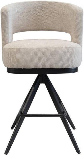Giga Meubel Barstoel Louis Stof Metaal Taupe Set van 2