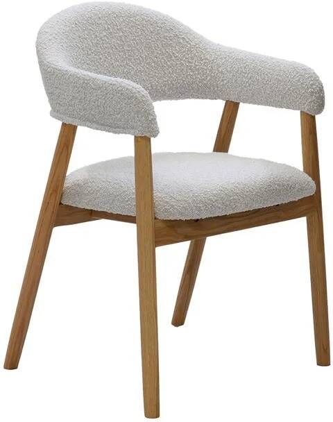 Giga Meubel Eetkamerstoel Noémi Eikenhout Polyester Beige Set van 2