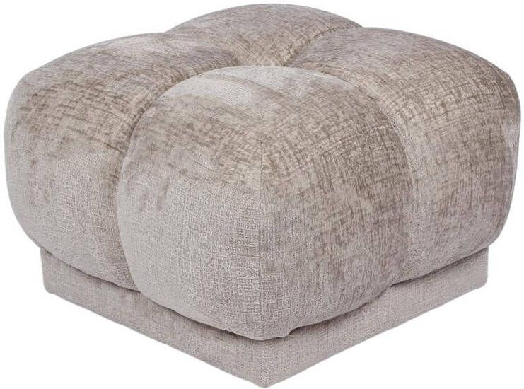DÉJA Living Poef Stof Taupe 64x64x41cm Zithoogte 41cm Timéo