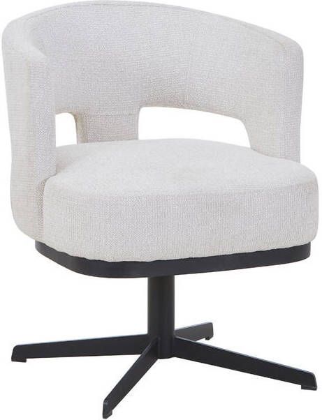 DÉJA Living Eetkamerstoel Beige Stof Draaibaar Léo Set van 2