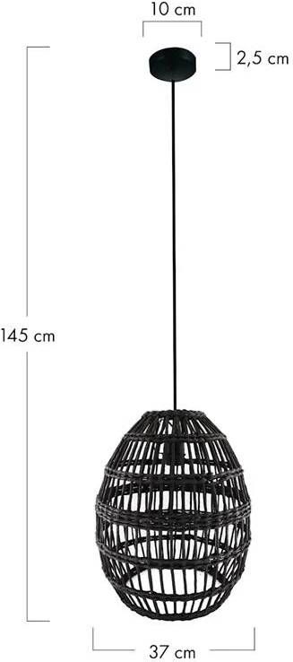 Dijk Natural Collections Dknc Hanglamp Papier 37x37x45cm Zwart