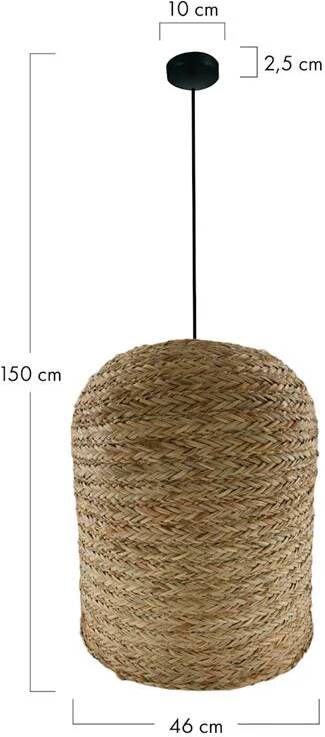 Dijk Natural Collections DKNC Hanglamp Rineen Zeegras 46x46x50cm Bruin