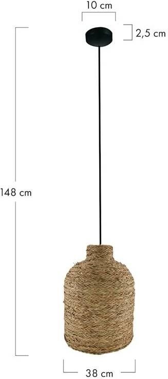 Dijk Natural Collections DKNC Hanglamp Tripoli Zeegras 38x38x48 cm Beige