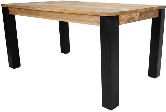 Dimehouse Kansas Eettafel Industrieel 200 x 100 cm Hout Zwart Metaal