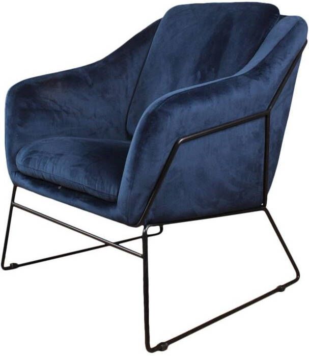 DS4U Antonio fauteuil velvet donkerblauw