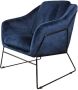 DS4U Antonio fauteuil sofa velvet velours fluweel stof donkerblauw met armleuning - Thumbnail 2