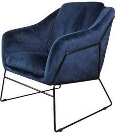 DS4U Antonio fauteuil velvet donkerblauw