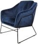 DS4U Antonio fauteuil sofa velvet velours fluweel stof donkerblauw met armleuning - Thumbnail 2