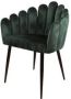 DS4U Flower Eetkamerstoel Velvet Groen Velours Armstoel Eetkamer Stoel Zwart Metalen Poten Design Zacht en Comfortabel Met Armleuning Kuipstoel Fluweel - Thumbnail 2