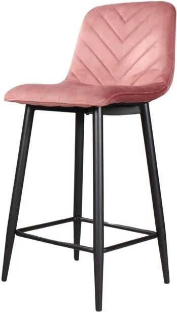 DS4U Gaby barkruk velvet 65 cm 2.0 roze