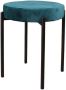DS4U Mika kruk poef hocker velvet velours stof petrol blauw - Thumbnail 2