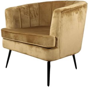 DS4U ® fauteuil Norah sofa velvet velours fluweel stof goud goudkleurig onderstel met armleuning