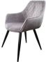 DS4U ® Ravi eetkamerstoel 2.0 kuipstoel stoel industrieel met armleuning velvet velours fluweel stof grijs - Thumbnail 2