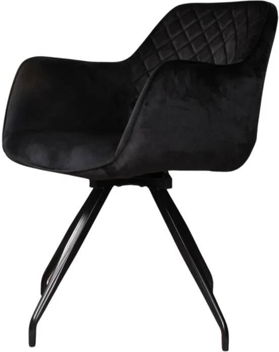 DS4U Romy 2.0 armstoel velours zwart