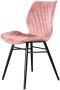 DS4U Ruby 2.0 Eetkamerstoel Velvet Roze Velours Eetkamer Stoel Zwart Metalen Poten Comfortabel Industrieel Design Rugleuning en Zitvlak met Sierstiksels Stoer - Thumbnail 2