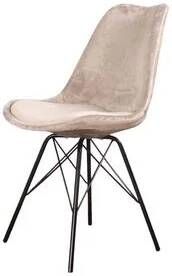 DS4U ® velvet kuipstoel eetkamerstoel zwart metaal velours velvet stof champagne