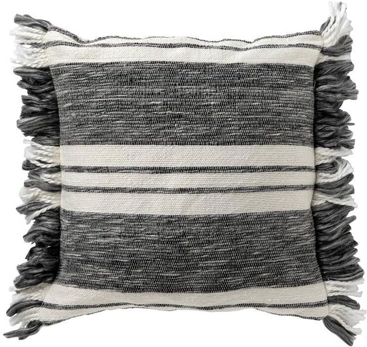 Dutch Decor EDGAR Sierkussen 45x45 cm met kussenhoes van 85% gerecycled polyester Eco Line collectie Charcoal Gr