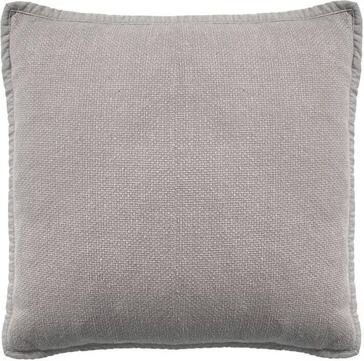 Dutch Decor BOWIE Sierkussen 45x45 cm van gewassen katoen Driftwood taupe