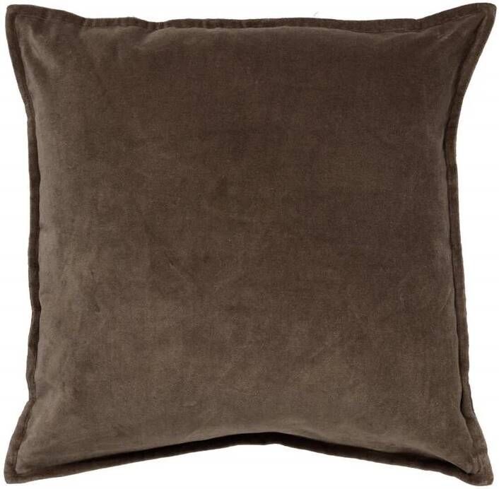 Dutch Decor CAITH Kussenhoes 50x50 cm 100% katoen velvet Chocolate Martini donkerbruin