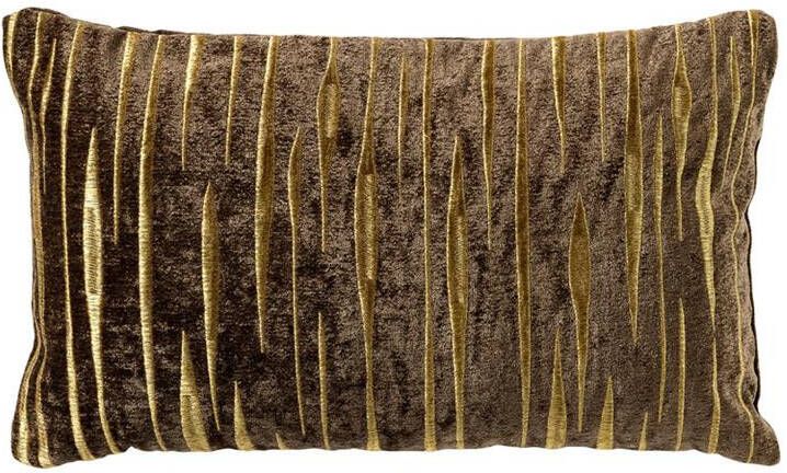 Dutch Decor CONNOR Kussenhoes 30x50 cm met subtiel goud accent Shitake bruin en goud